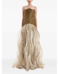 Gemy Maalouf - Beaded Strapless Gown - Lyst
