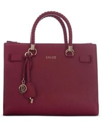 Liu Jo - Braided-Handle Logo-Plaque Shoulder Bag - Lyst
