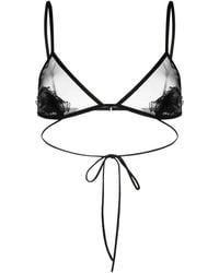 Nensi Dojaka - Flower-Appliqué Triangle Bra - Lyst