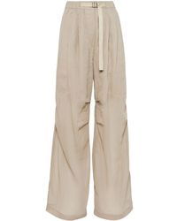 Brunello Cucinelli - Belted Cotton-organza Trousers - Lyst
