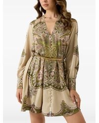 Guess - Marciano Paisley-Print Belted Dress - Lyst