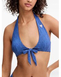 Guess - Haut De Bikini À Dos Nu Et Plaque Logo - Lyst