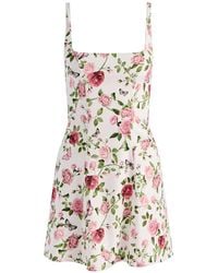 Alice + Olivia - Julia Floral-Print Mini Dress - Lyst