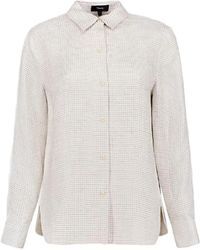 Theory - Geruit Blouse - Lyst