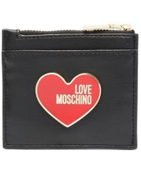 Love Moschino - Portafoglio in finta pelle con placca logo - Lyst