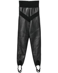 MITILIANE COUTURE - Leather-Panelled Stirrup Leggings - Lyst