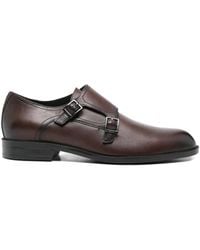 BOSS - Tayil Buckle Leather Monk Shoes - Lyst
