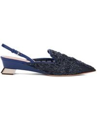 Alberta Ferretti - Bead-Embroidered Mesh Pumps - Lyst