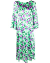 P.A.R.O.S.H. - Floral-print Boat Neck Dress - Lyst