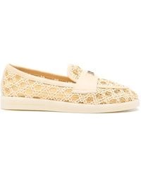 Casadei - Woven Logo-Plaque Loafers - Lyst