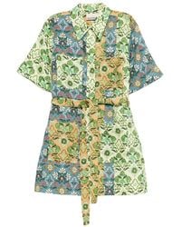 ALÉMAIS - Ali Spliced Floral-Print Belted Mini Dress - Lyst