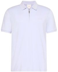Calvin Klein - Zip-Fastening Logo-Patch Polo Shirt - Lyst