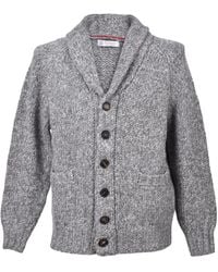 Brunello Cucinelli - Shawl-Collar Button-Up Cardigan - Lyst