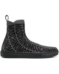 Moschino - Logo-print High-top Sneakers - Lyst