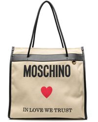 Moschino - Shopper aus Canvas mit Logo-Print - Lyst