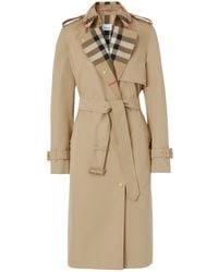 Burberry - Beige Vintage Check Trench Coat - Women's - Cotton - Lyst