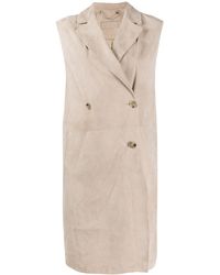 DESA NINETEENSEVENTYTWO Double-breasted Sleeveless Coat - Natural