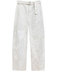 Lemaire - Acid-wash Belted Cotton Trousers - Lyst