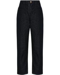 Moncler - Logo-Patch Tapered-Leg Jeans - Lyst