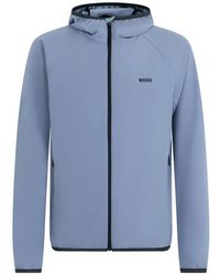 BOSS - Logo-Print Hooded Jacket - Lyst