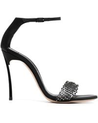 Casadei - 100Mm Blade Twenties Satin Pumps - Lyst