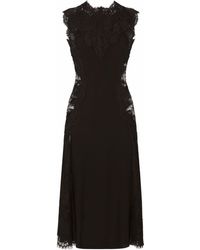 Dolce & Gabbana - Lace-detail Midi Dress - Lyst
