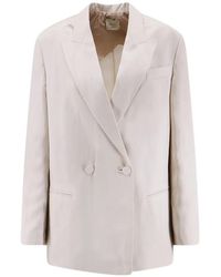 Alysi - Double-Breasted Peak-Lapel Blazer - Lyst