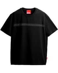 DIESEL - X Tinder Logo-Print Sheer-Panel T-Shirt - Lyst