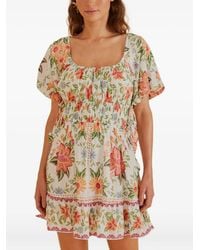 FARM Rio - Bloom Garden Floral-Print Mini Dress - Lyst