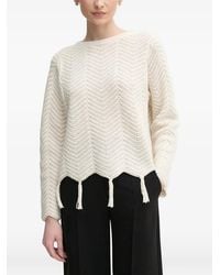 Ouí - Tassel Chevron Knitwear - Lyst