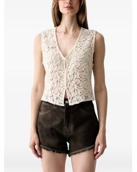 Haveone - Floral-Lace V-Neck Top - Lyst
