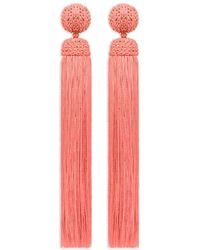 Oscar de la Renta - Silk Rope Tassel Clip-On Earrings - Lyst