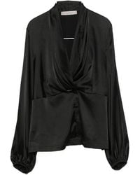 D.exterior - Twisted Buttoned Blouse - Lyst