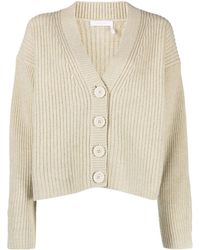 See By Chloé - Neutral Knitted Cardigan - Women's - Polyamide/wool - Lyst