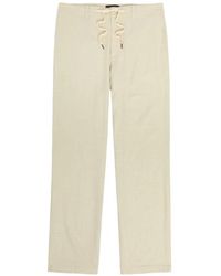 PAIGE - Drawstring-Waist Slub-Texture Trousers - Lyst