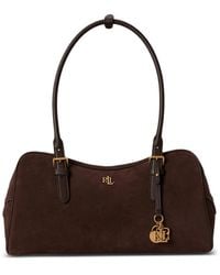 Ralph Lauren - Large Marcy Suede Zip Satchel Bag - Lyst