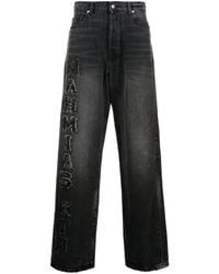NAHMIAS - Logo-patch Cotton Wide-leg Jeans - Lyst