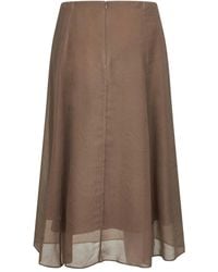 Brunello Cucinelli - Jupe Mi-Longue Évasée À Détails De Coutures - Lyst