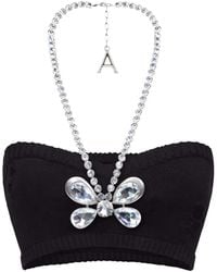 Area - Crystal Butterfly Knitted Bandeau - Lyst