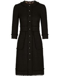 Dolce & Gabbana - Raschel Tweed Midi Dress - Lyst