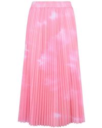 RED Valentino - Pleated Midi Skirt - Lyst