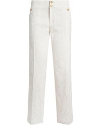 Etro - Flared Cotton-Blend Jacquard Trousers With Paisley Foliage Motif - Lyst