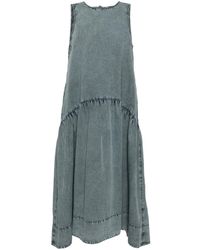 Ganni - Cotton Poplin Open Back Midi Dress - Lyst