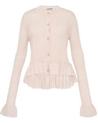 Jil Sander - Ruffled-Hem Cardigan - Lyst