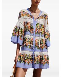 FARM Rio - Hilo Floral-Print Tiered Mini Dress - Lyst