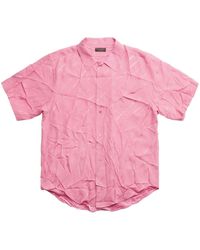 Balenciaga - Hemd aus Seide mit Knitteroptik - Lyst
