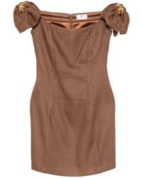 Elisabetta Franchi - Off-The-Shoulder Bow-Detail Dress - Lyst