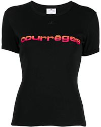 Courreges - Logo-print Cotton T-shirt - Lyst