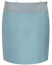 MM6 by Maison Margiela - Two-Tone Wool Mini Skirt - Lyst
