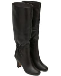 Ferragamo - Ruched Leather Boots - Lyst